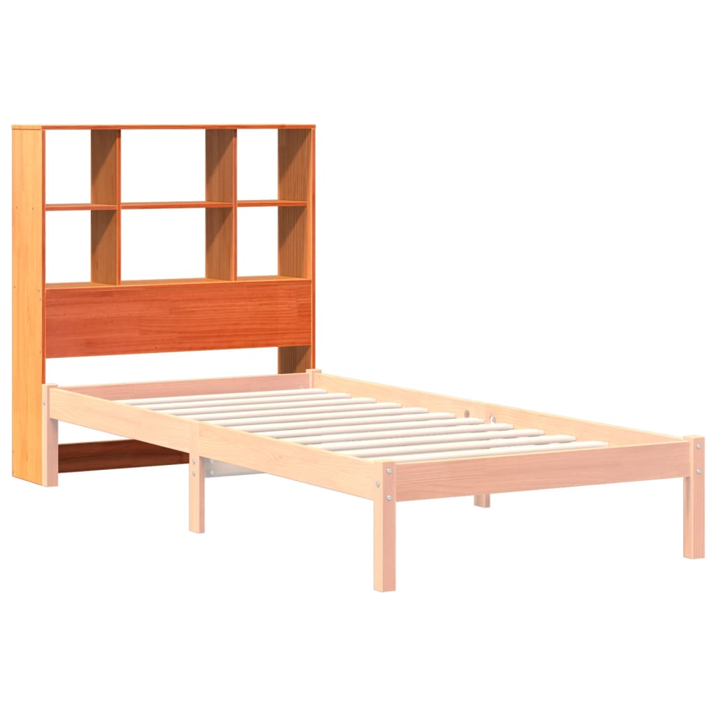 Headboard with Storage Space Wax Brown 100 Cm Solid Pine Wood