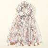 Elegant Printed Cotton Viscose Tassel Shawl For Woman Muslim Hijab Beach Long Scarf Ladies Wrap Headband 180*90Cm