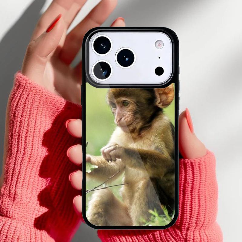 

Cute Monkey Animal Phone Case for iPhone 17 16 15 14 13 Pro Max Back Cover for 12 11 Pro Coque iPhone 13 Pro