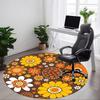1 Stück Rundes Teppichläufer mit Blumenmuster für das Büro, Indoor-Matte geeignet für Büro, unter Bürostühlen, Schlafzimmer, Wohnzimmer, Heimdekoration, Raumdeko