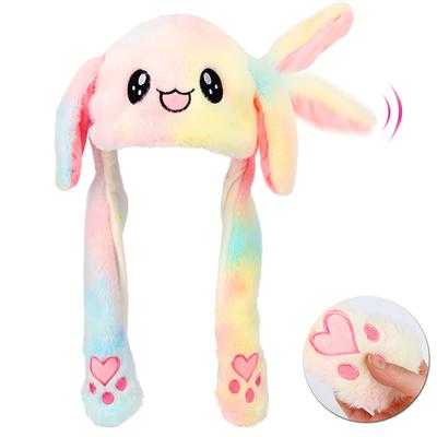 Ohrenbewegende Hasenmütze Niedliche Kostüm Cosplay Party Lustige Cartoon Spielmütze Plüsch Hochspringende Ohrenbewegende Mütze Neuheit Kappe Für Kinder Erwachsene