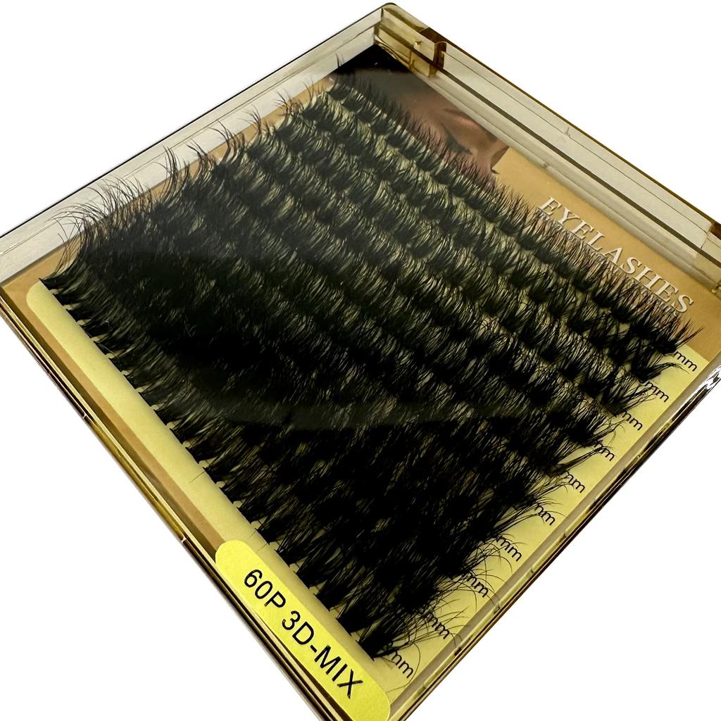 AMSN Fluffy Thick Lash Clusters DIY Eyelash Extension MIX D Curl Lash Clusters Wispy Individual Eyelash Extensions Clusters