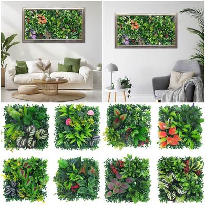 25*25cm Simulationspflanzenblatt Grün DIY-Pflanzenpanel Grünzeug Kunstrasenmatte Heimdekoration