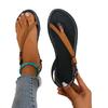 Modische Schuhe für Damen 2025 Sommer Sandalen Damen Zehenfrei Lässig Flip-Flops Damen Sandalen Schnallenriemen Flache Weiche Sohle Damenschuhe