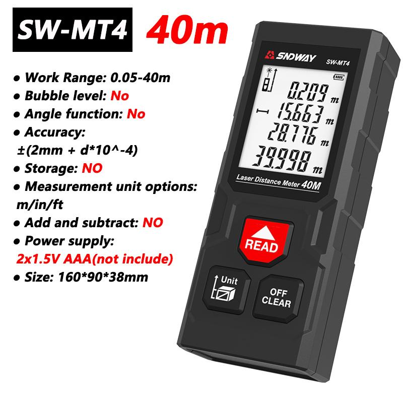 Pofessional Laser Distance Meter 50m 70m 100m 120m Rangefinder High Accuracy Digital Range Finder Build Measure Device