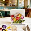 Flower Napkin Holder for Table Decor, Floral Paper Towel Holder, Freestanding Napkin Dispenser for Kitchen Dinner Restaurant Bar Decoration