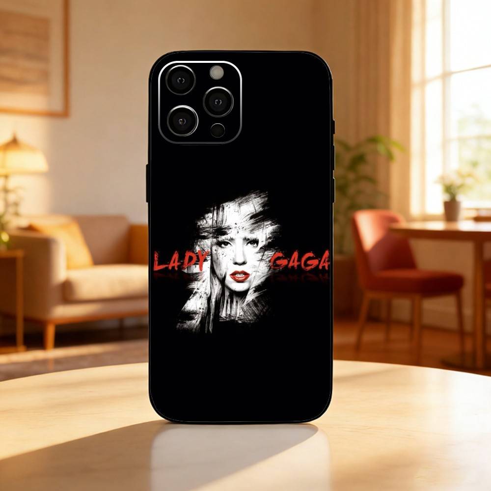 Singer L-Lady G-Gaga Phone Case For iPhone17,16,15,14,13,12 Plus,Max Soft Silicone Black Cover