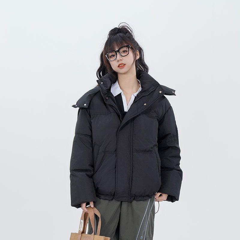 Down Cotton Jacket Women Hooded Parkas Winter Padded Coat Thick Warm Love Embroidery Loose Puffer Female Snow Outwear