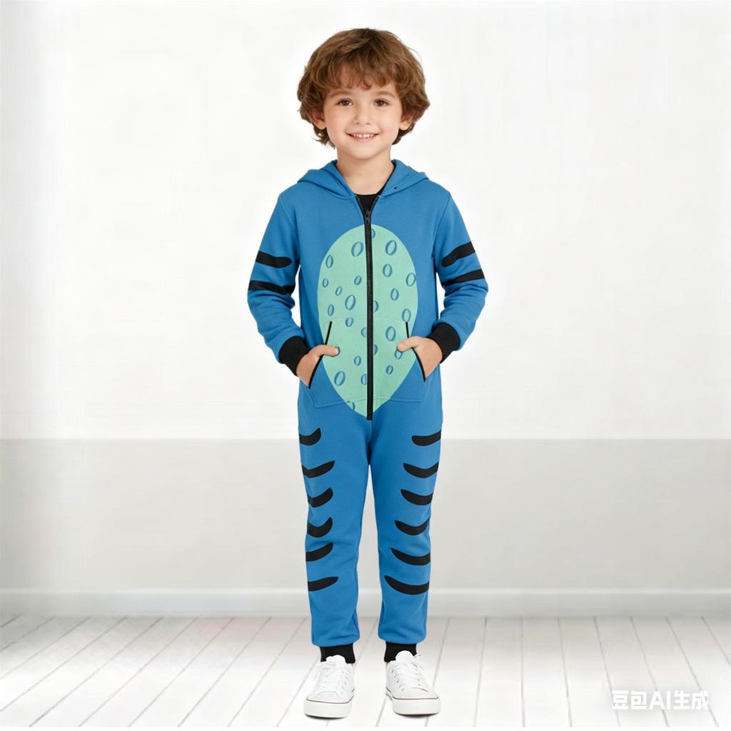 Matching Family Outfits - Striped Print Family Matching Hooded Zip-Up Onesie Loungewear