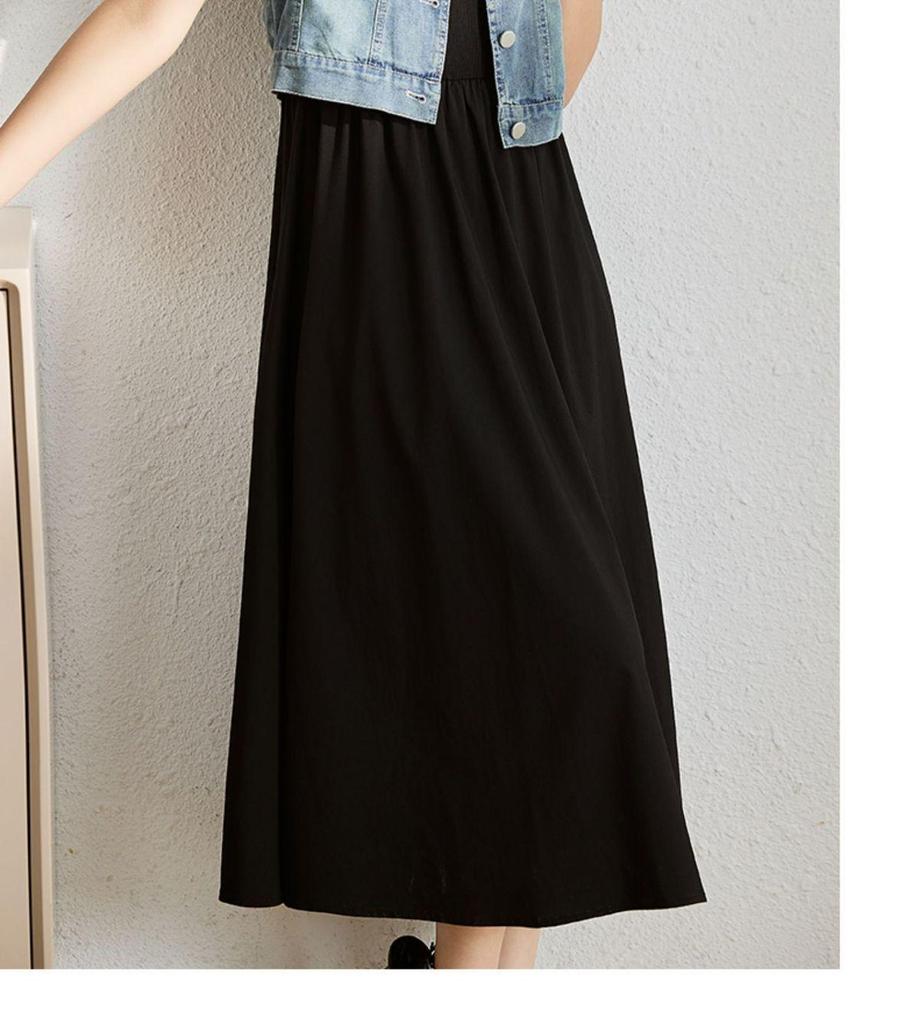 2026 Summer Retro Denim Dress & Vest Set: Casual Short-Sleeved Two-Piece Fashion