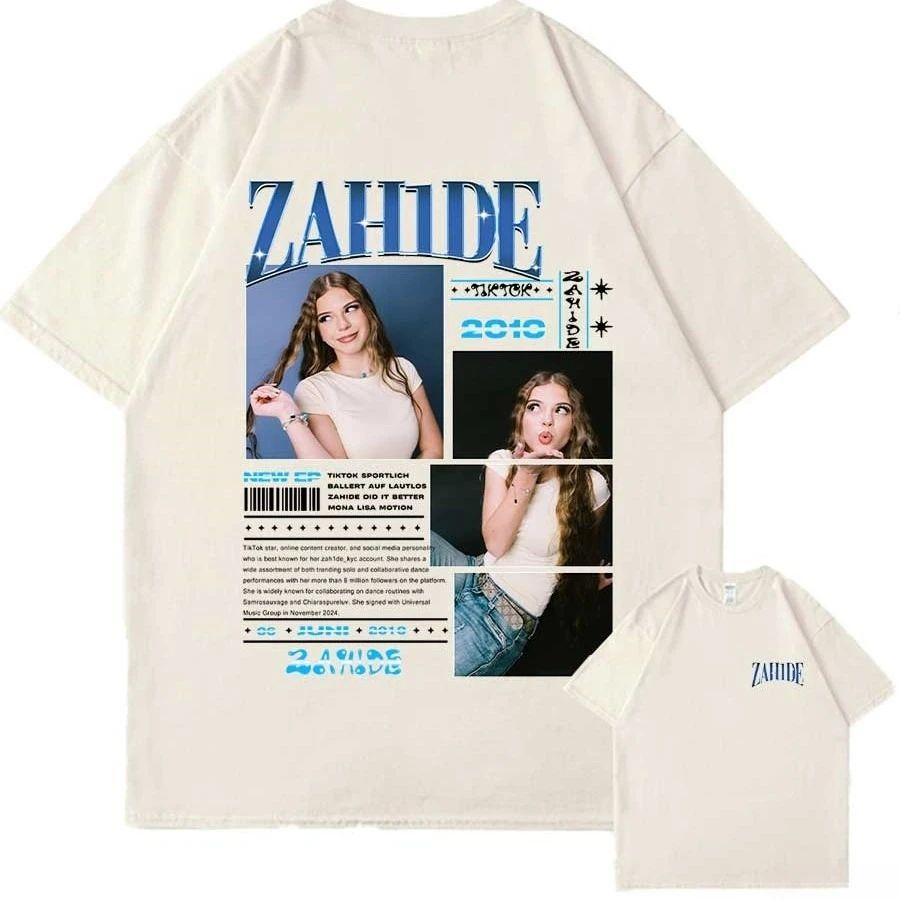 Y2k Fashion Tops 202526 Zahide Merch Printed CottonTshirt Hiphop Streetwear Oversized Tops Breathable Casual Loose T Shirts