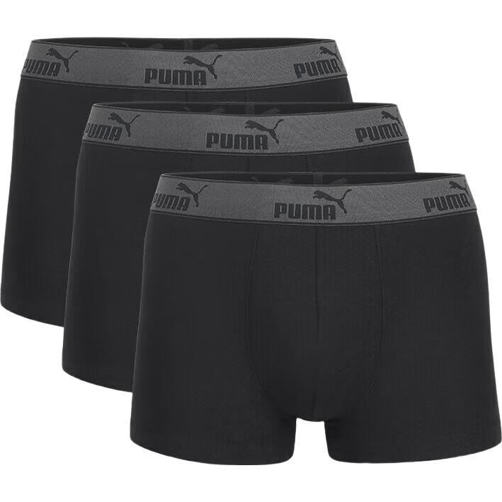 PUMA Men's Underwear, Basic Style, 95% Cotton Breathable Sports Boxer Briefs, 3-Pack