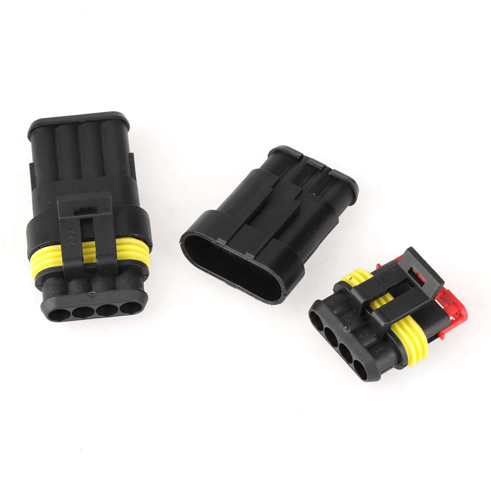 5 Kits 4pin Way Sealed Waterproof Electrical Wire Connector Plug for Car Automobile