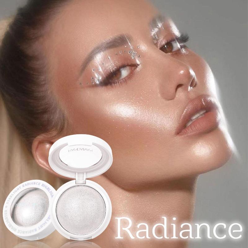 Long-lasting Waterproof Fine Shimmer Highlighter, Natural Glossy Effect, Brighten The Contour and Modify The Face, Pearl Shimmer Smooth Baked Powder