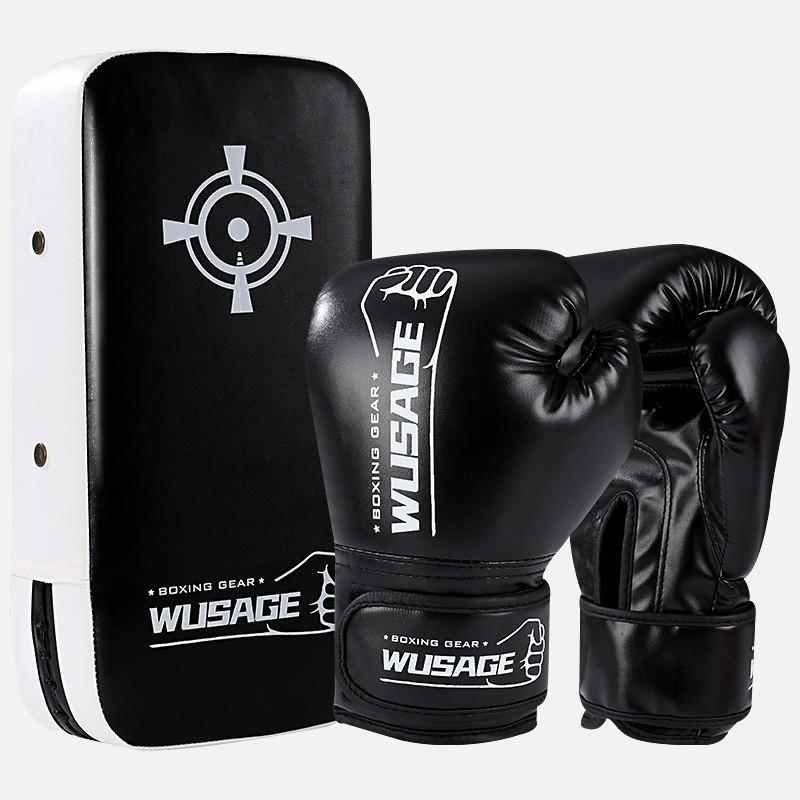 Boxing Gloves Adults Kids With Kick Shield Hand Targets Set PU Leather Training Gear Martial Arts Muay Thai