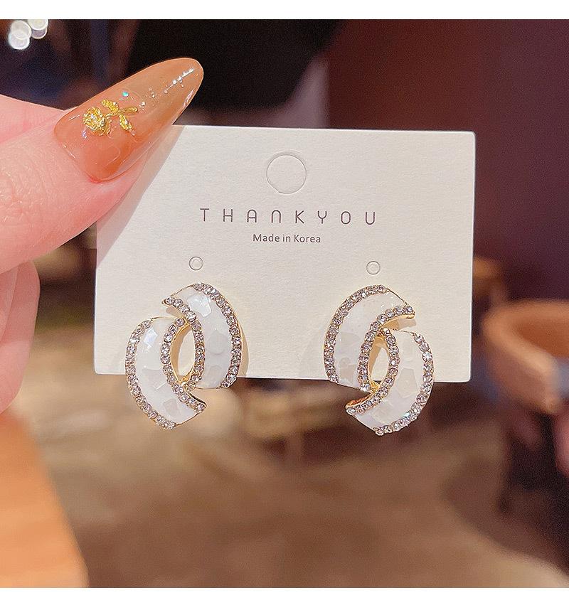 

new luxury rhinestone crystal annular earrings for women vintage classic new shiny earrings girls party wedding Zircon gifts белый