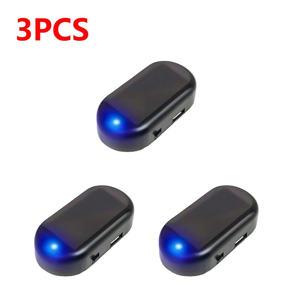 1-10Pcs Car Fake Security Light Simulated Dummy Alarm Solar Powered Anti-Theft Caution Lamp Super Bright LED Flashing Imitation