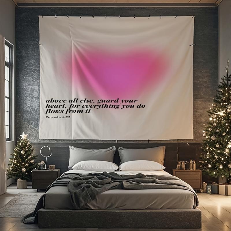 Love Heart Tapestry Flat Print Design for Party Gathering Holiday Decorative Wall Hanging Daily Home Decor