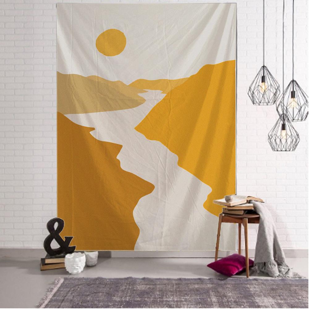 Boho Wall Mandala Wall Art Decor Simple Desert Moonlight Landscape Print Large Wall Tapestry Tapiz