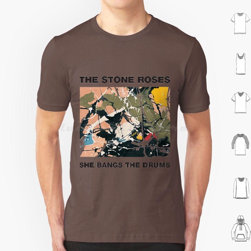 Trendiges She Bangs The Drums T-Shirt Große Größe 100% Baumwolle The Stone Roses Stone Roses The Stone Roses Galaxy Stone Madchester