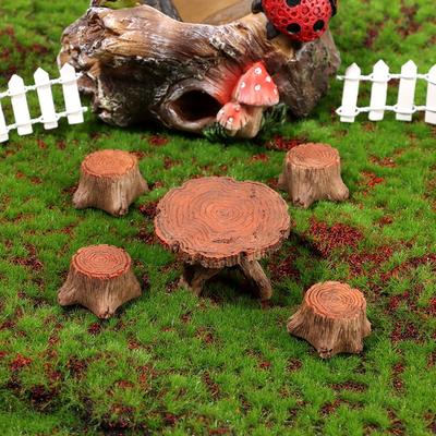 DIY Succulents Bonsai Dollhouse Ornament Micro Landscapes Miniature Stools Table Park Chair Figurines Mini Bench