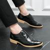 Spring Golden Shiny Men's Leather Shoes Fashion Designer Shoes Baroque Shoes Party Nightclub Designer Soft Sole Casual Flat Shoe