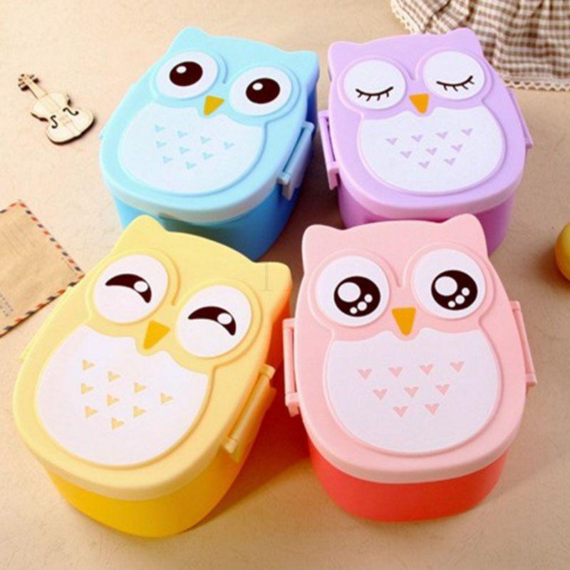Adorable Owl Design Kids Bento Box With Premium Quality Materials And Utensils Included