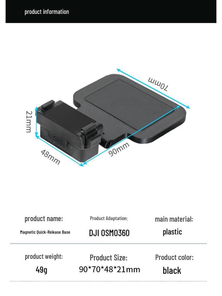 DJI Osmo 360 Kamera Magnetische Halterung: Desktop Fester Magnet & Glas-Saugfuß Zubehör