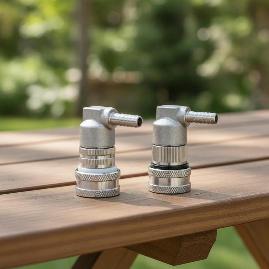 Lock Disconnect with Elbow 90-Degree Keg Fitting Stainless Steel Corny