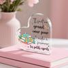 2D Flat, "Needs a Broad Heart to Shape a Young Soul" Heart-Shaped Acrylic Desktop Decoration Plaque, Home Decor Plaque Hanging Wall Art Decorative Gar