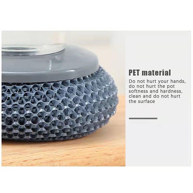 Durability Pots Cleaning Brush With Soap Detergent Dispenser,Gentle On Nonstick Cookware, For Home Restaurant Use