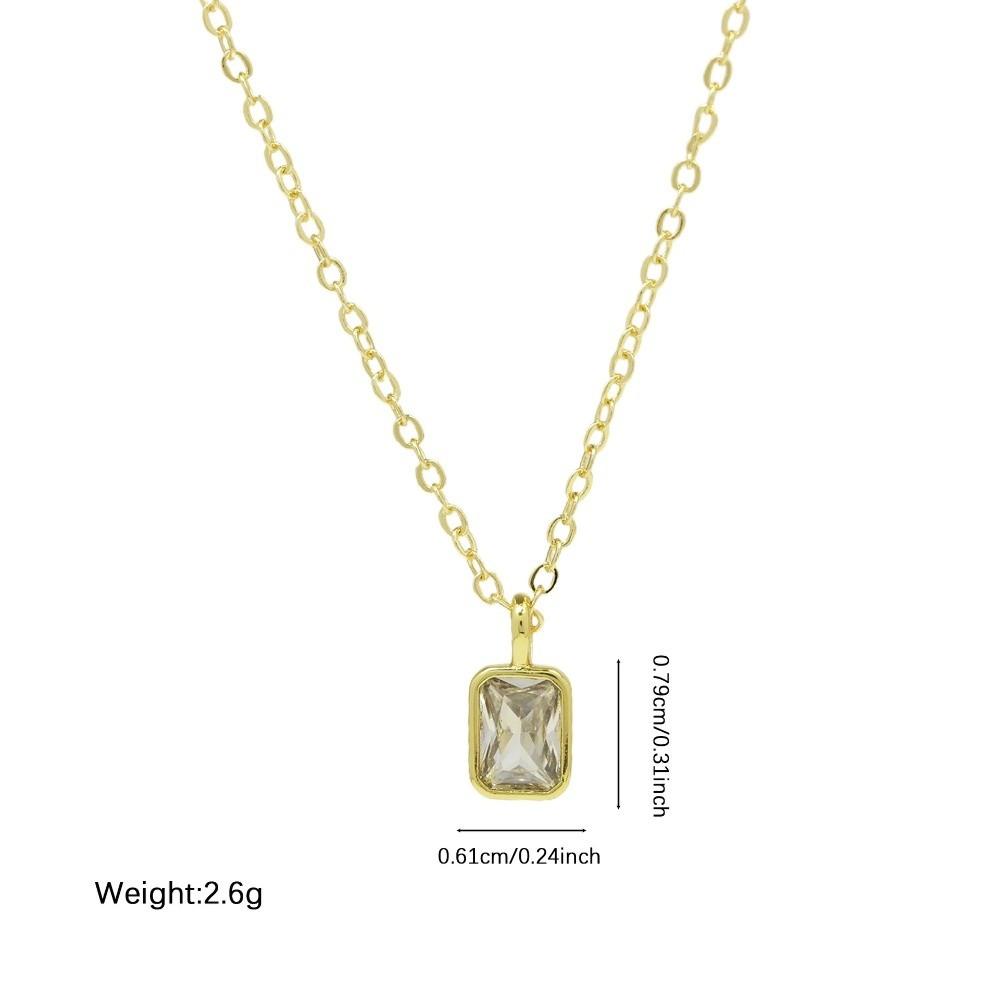 Round Bead Chain Necklace White Geometric Necklace Fashion Zircon Pendant Necklaces Gifts Style D
