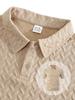Men's Breathable Sweat Wicking Sweatshirt, Loose and Casual, Solid Color Jacquard Fabric, Men's Short Sleeved Polo Shirt