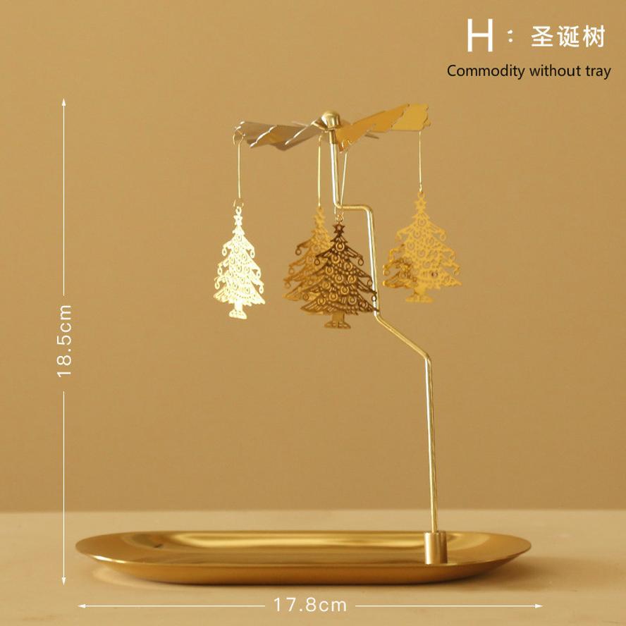 1Pc Rotating Candlestick Tray Scented Candle Romantic Walk Horse Lamp Christmas Decorations Creative Swing Birthday Wedding Gift