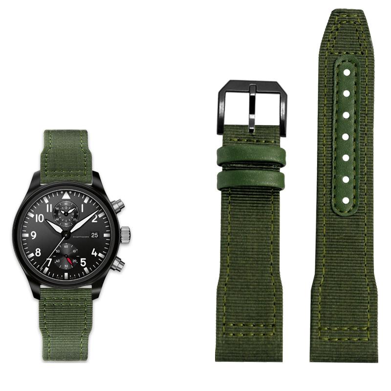 

Класичний 20/21/22 мм високоякісний ремінець для годинника з нейлонової телячої шкіри підходить для IWC Pilot SPITFIRE MARK18 Portofino TOP GUN IW389101Ремінець для годинника 20mm