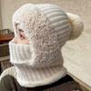 Warm Pullover Cap Windproof Neck Warmer New Scarf Mask Integrated Hat  Autumn and Winter