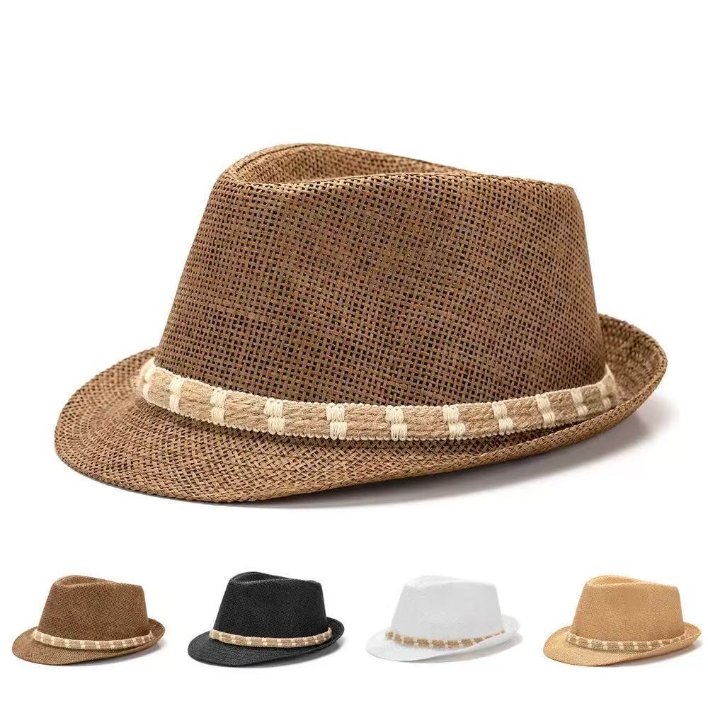 Popular European and American Classic Retro Straw Hat Summer Sunshade Sunscreen Wide Brim Retro Jazz Hat