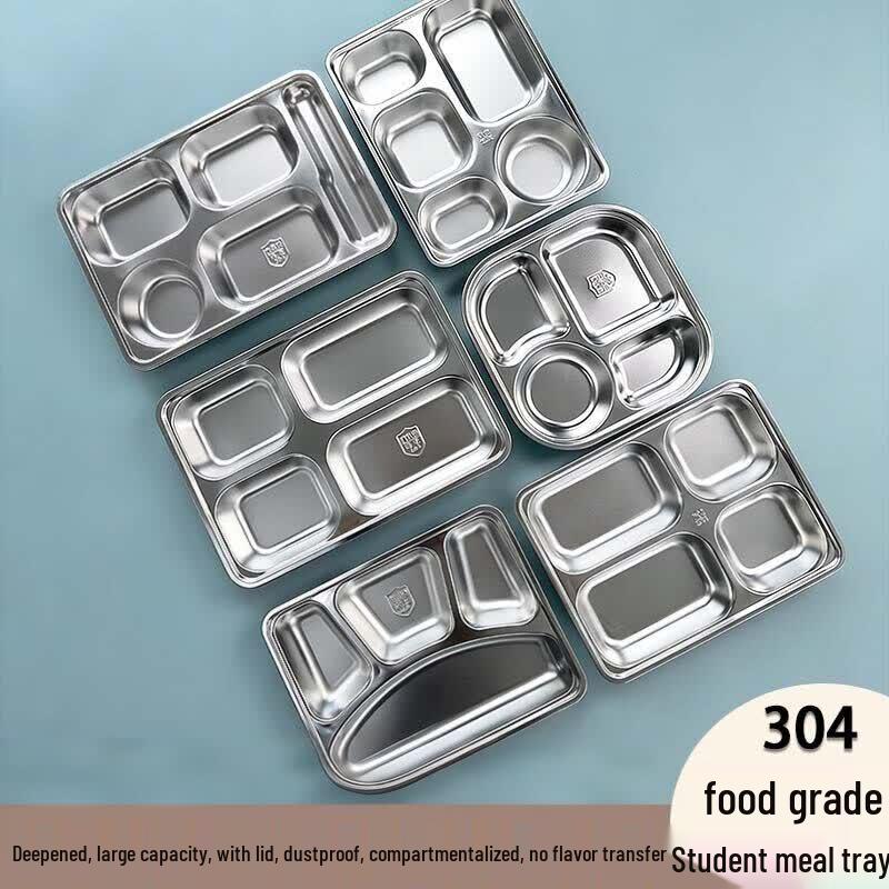 Stainless Steel Canteen Food Tray 33x23 cm