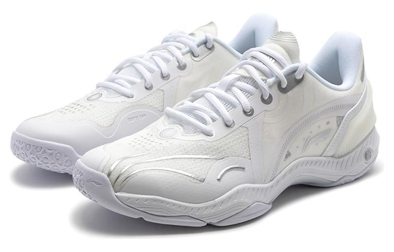 Li Ning Raid Cushioning, Wear Resistant Low top Badminton Shoes Unisex White Beige AYZT009-3