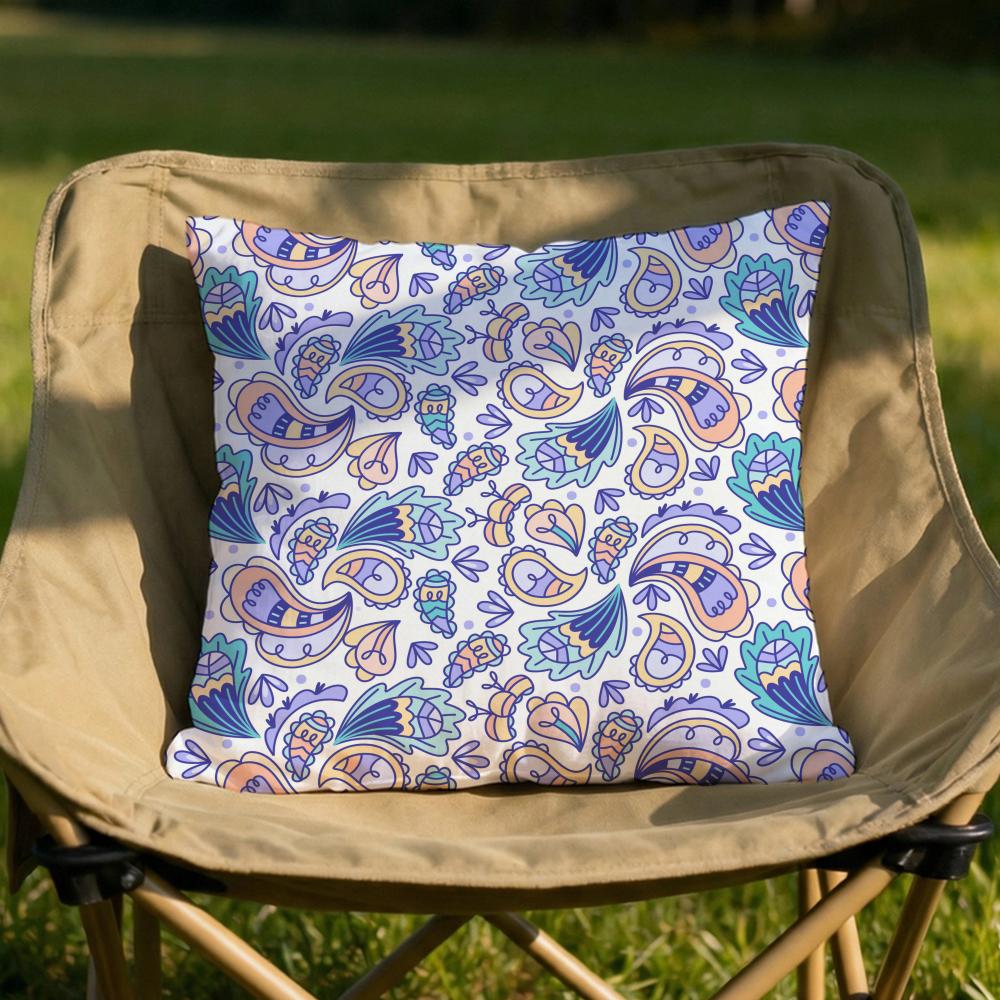 Color Paisley Pattern Cushion Cover Soft Reversible  Durable Pillow Cover  MultiScene Use for Home  Car Daily Comfort
