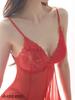 Sexy Rigid M Size [Vivid Style] Lingerie, Babydoll, Mesh, Lace, Basic, Sheer, Beautiful, Women's, Red,