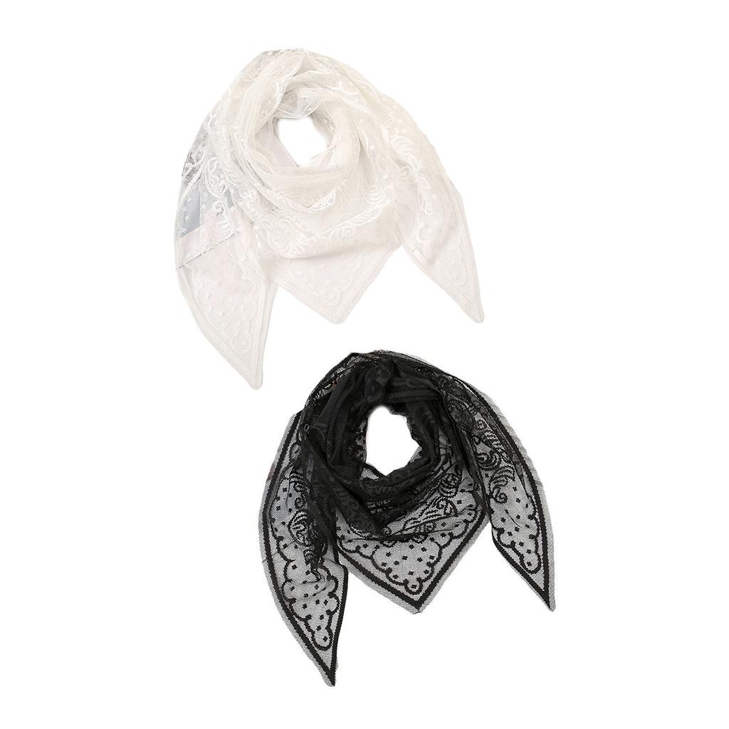 Woman Mantilla Shawl Wedding Church Lace Trim Scarf Soft Floral Scarf Veil Wedding Headwear Mantilla