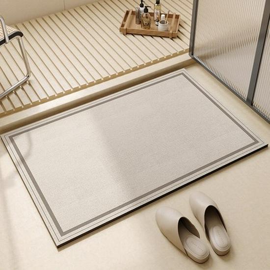 Japanese-Korean Minimalist Diatom Mud Bath Mat - Water-Absorbent, Non-Slip Entryway Floor Mat