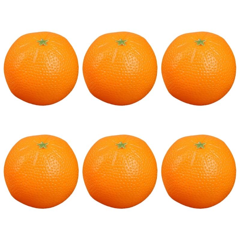6Pieces Fruits Replicas Decorations User Friendly Simulation Fruits for Festival Decoration Realistic Home Accent