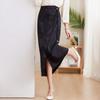 New Chinese Style A-Line Slit Midi Skirt