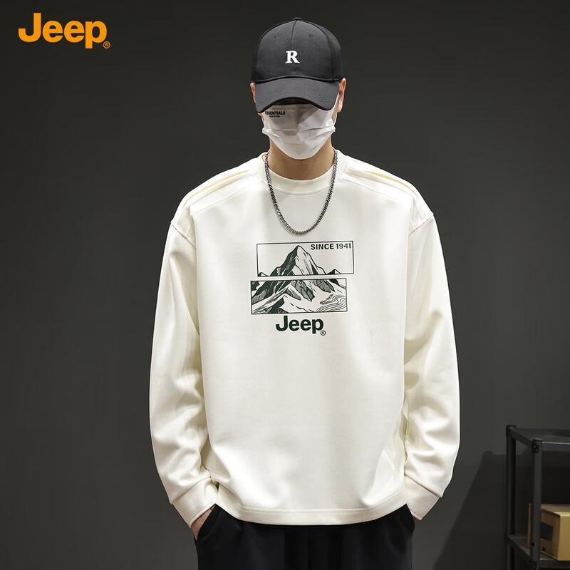 Jeep Men's Autumn Winter Loose Pullover Sweatshirt