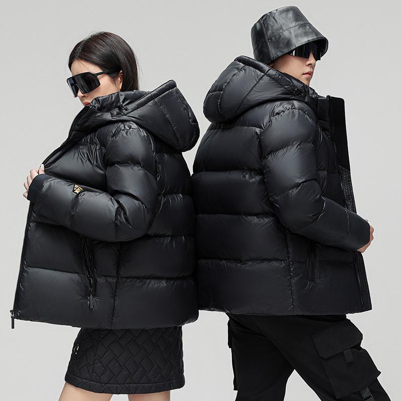 Down Jacket Men's Winter Short Men's Warm Bread Coat Men's and Women's Same Style Thickened Black Gold and White Duck Down Men's Jacket