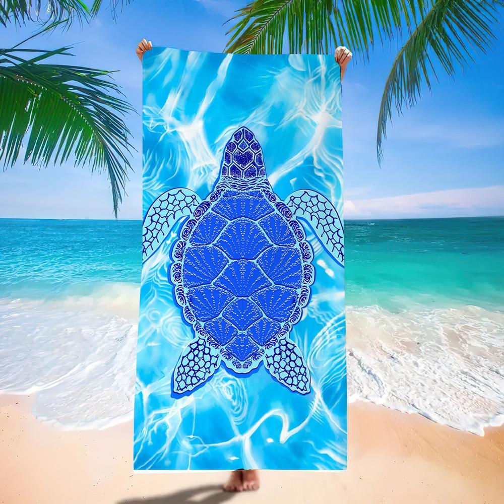 Black Gold Mandala Beach Towel Bohemian Floral Quick Dry Polyester Bath Towel for Summer Vacation Sandproof Swim Pool Blanket