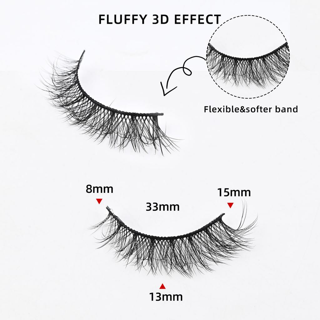 2026 European and American Fried Eyelashes 14 Pairs of Thick Curled Natural Three-dimensional Eyelashes