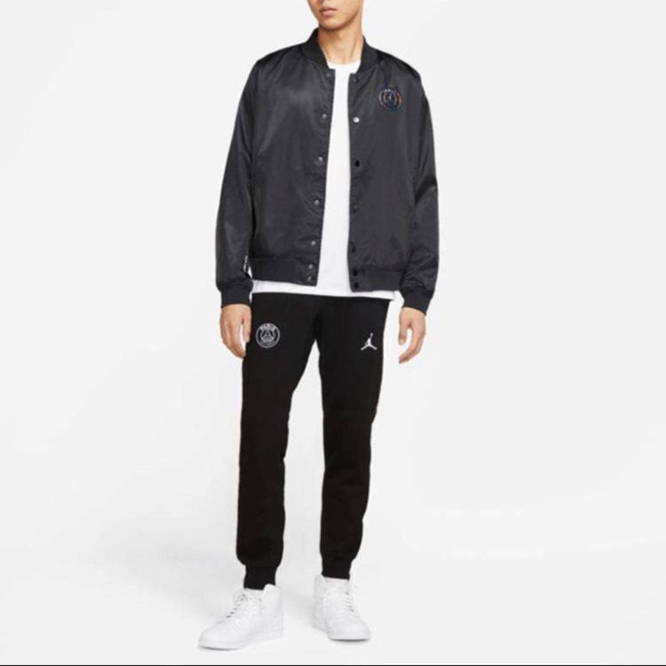 Jordan Paris Saint-Germain Jednobarevná fotbalová mikina na zip Pánské topy Černá CV3288-010